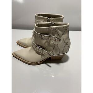 Dolce Vita Silver Stud Accent Buckles Boots Booties Size 6 NWOB Western Boho